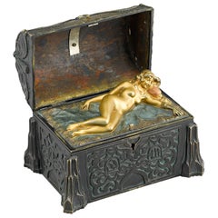 19th Century Austrian Erotic Bronze Casket