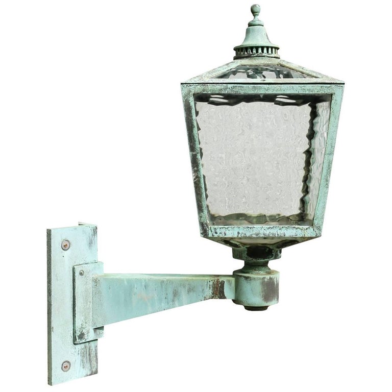 Large Antique Bronze Exterior Wall Light, circa 1910 For Large Antique Bronze Exterior Wall Light, circa 1910 For
