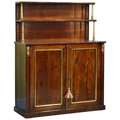 Distinguished 19th Century English Regency Two-Tier Rosewood Chiffonier