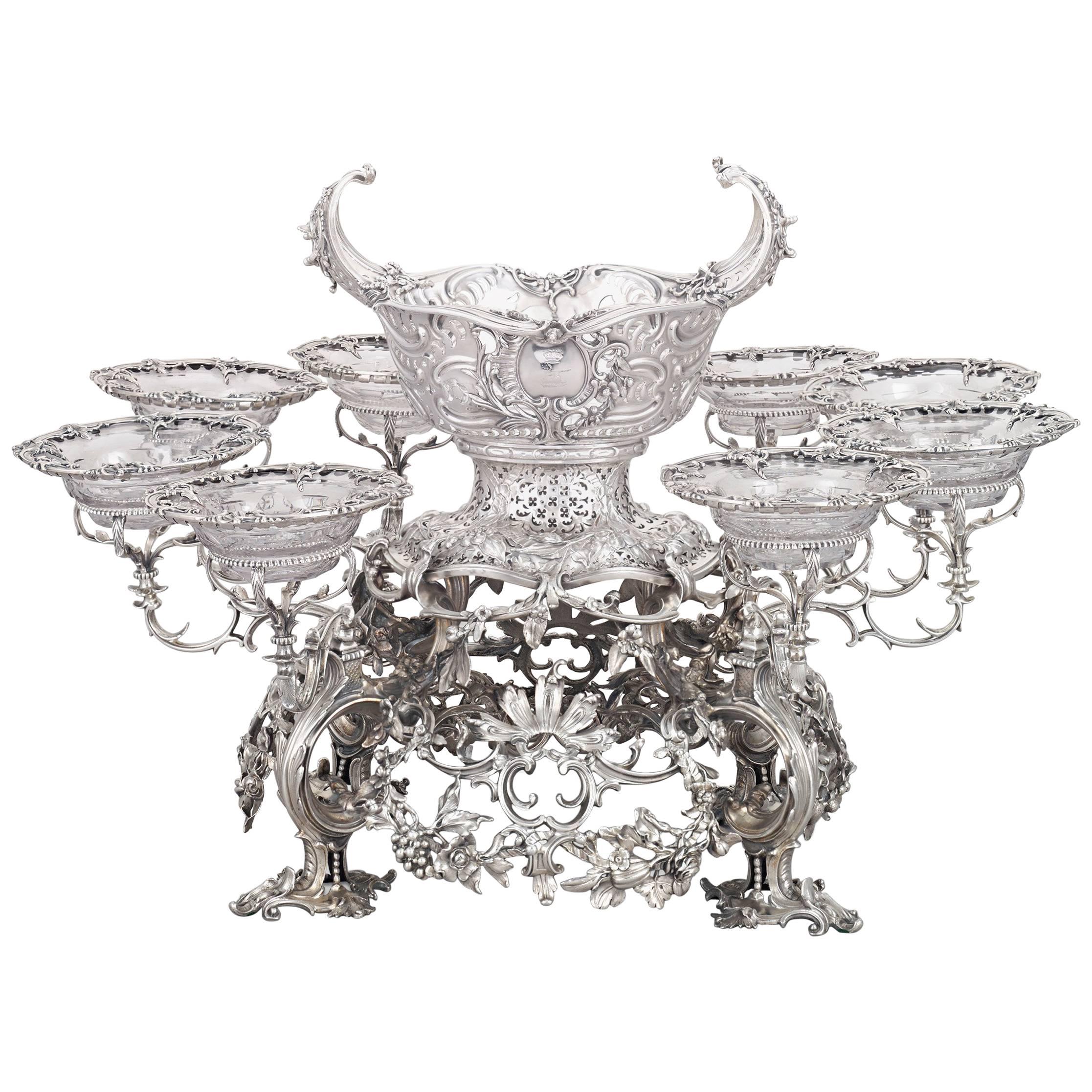 18th Century George II Silver Epergne by Thomas Gilpin