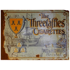 Antique Original Wills Cigarette Pictorial Advertising Enamel Sign