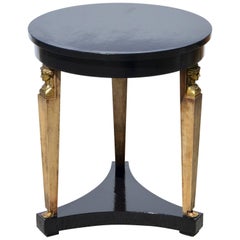 Neoclassical Ebonized Side or End Table