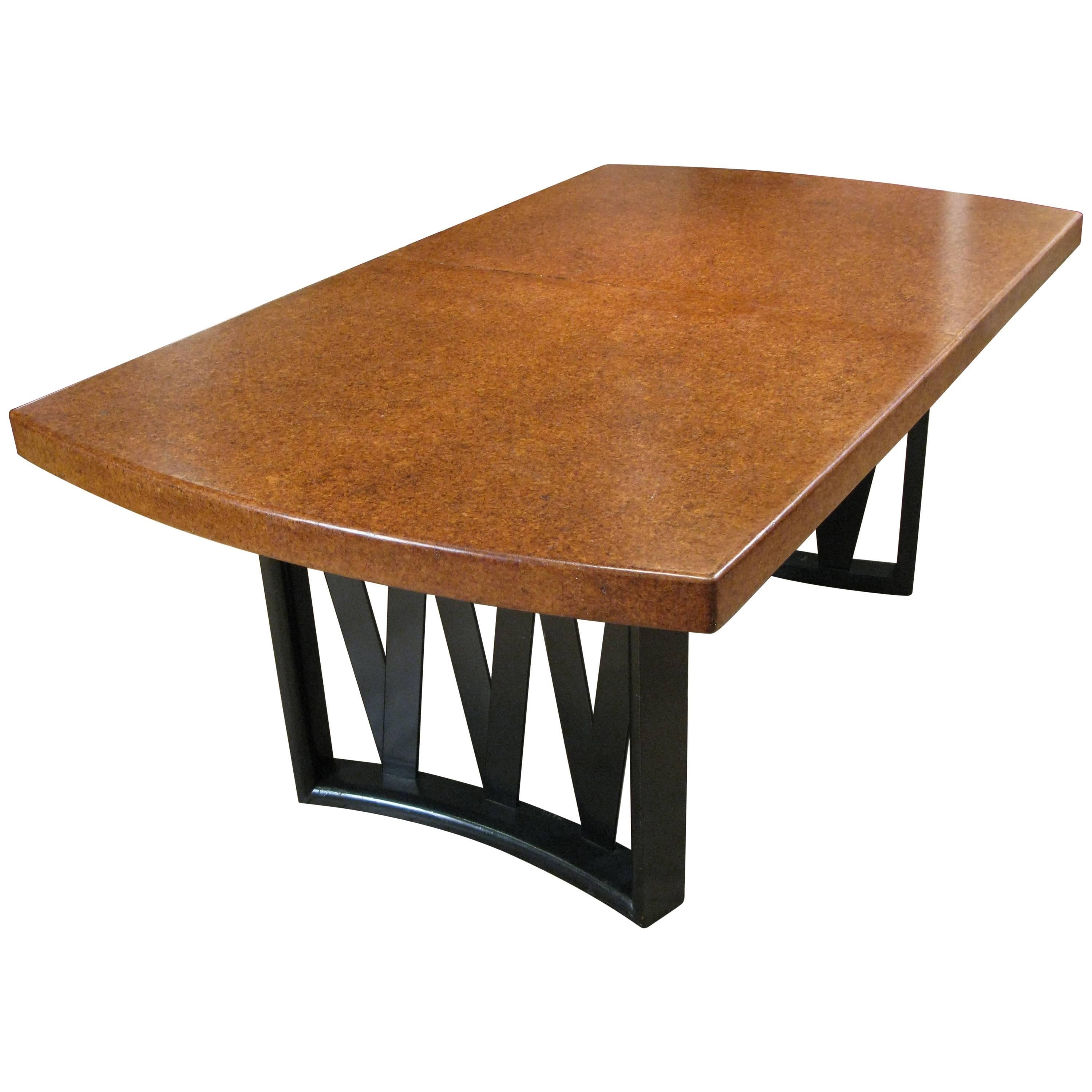 Paul Frankl 1940s Dining Table in Mahogany and Cork