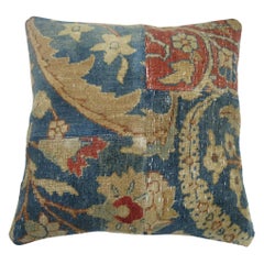 Blue Antique Tabriz Rug Pillow