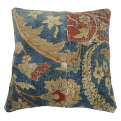 Coussin bleu ancien tapis de Tabriz