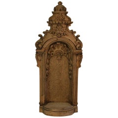 18th Century French Carved Oak Baroque Altar Niche