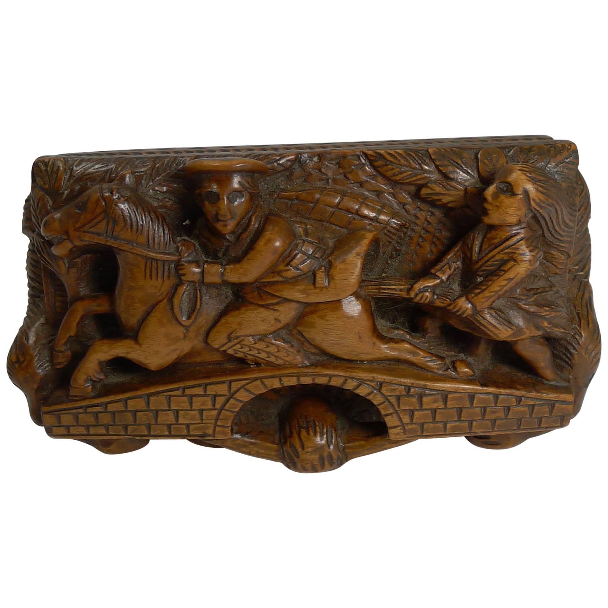 19th Century Scottish Hand-Carved Table Snuff Box, Tam O'shanter