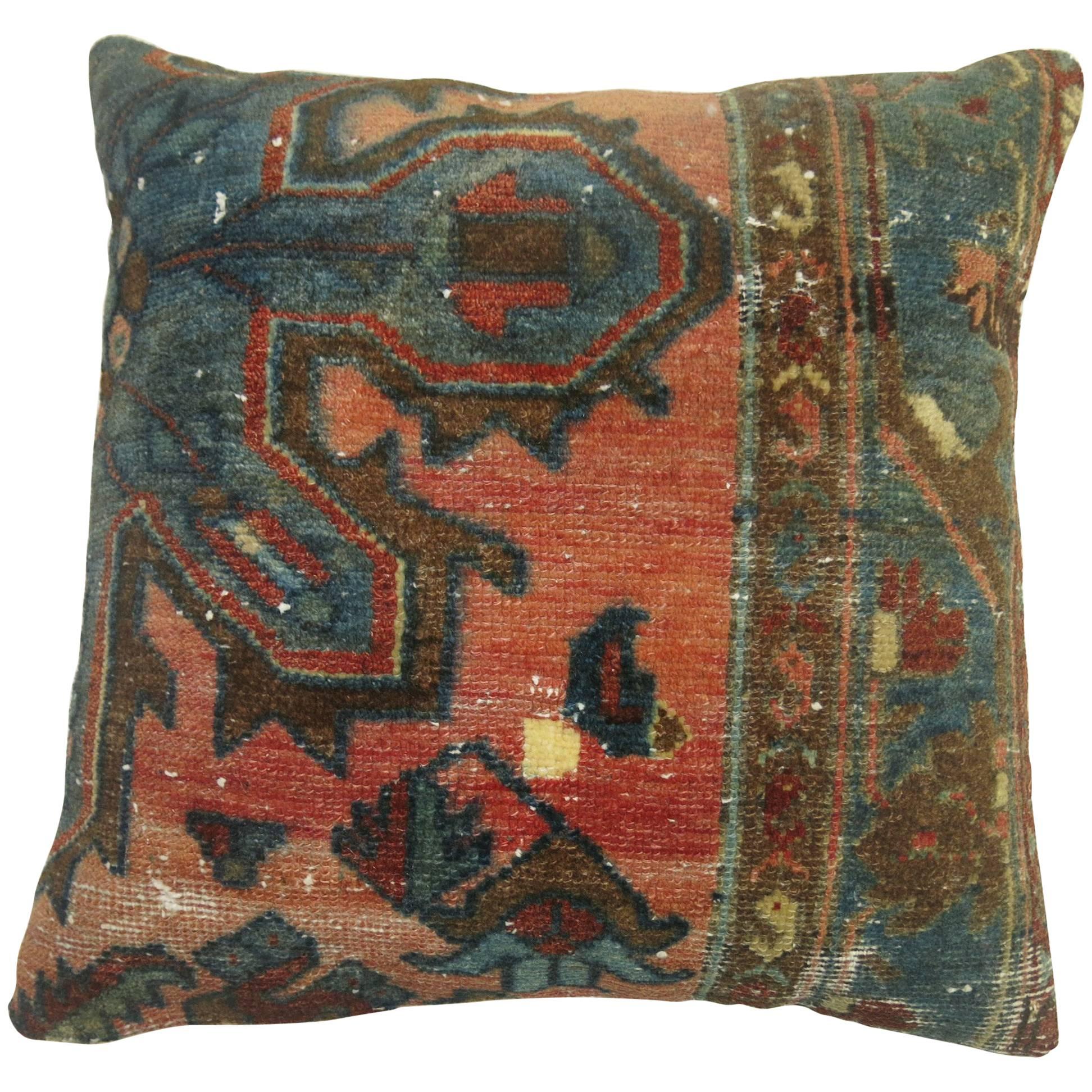 Vintage Persian Traditional Rug Pillow  For Sale