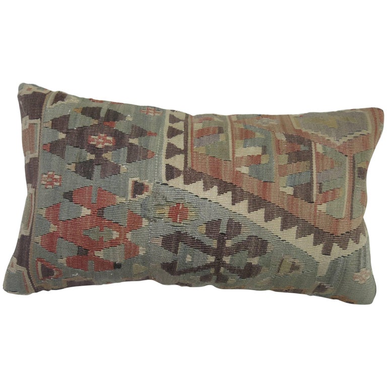 Vintage Turkish Kilim Lumbar Pillow For Sale at 1stdibs