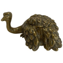 Rare Antique English Novelty Inkwell, Ostrich, 1888