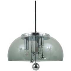 Midcentury Space Age Globe Pendant Lamp with Chromed Spheres, Germany, 1970s