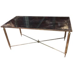 Brass and Glass Mid-Century Modern Cocktail Table