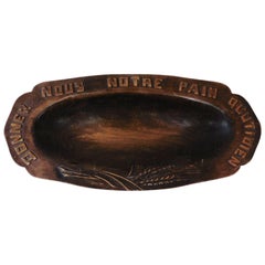 French Carved Wood Bread Platter, circa 1950