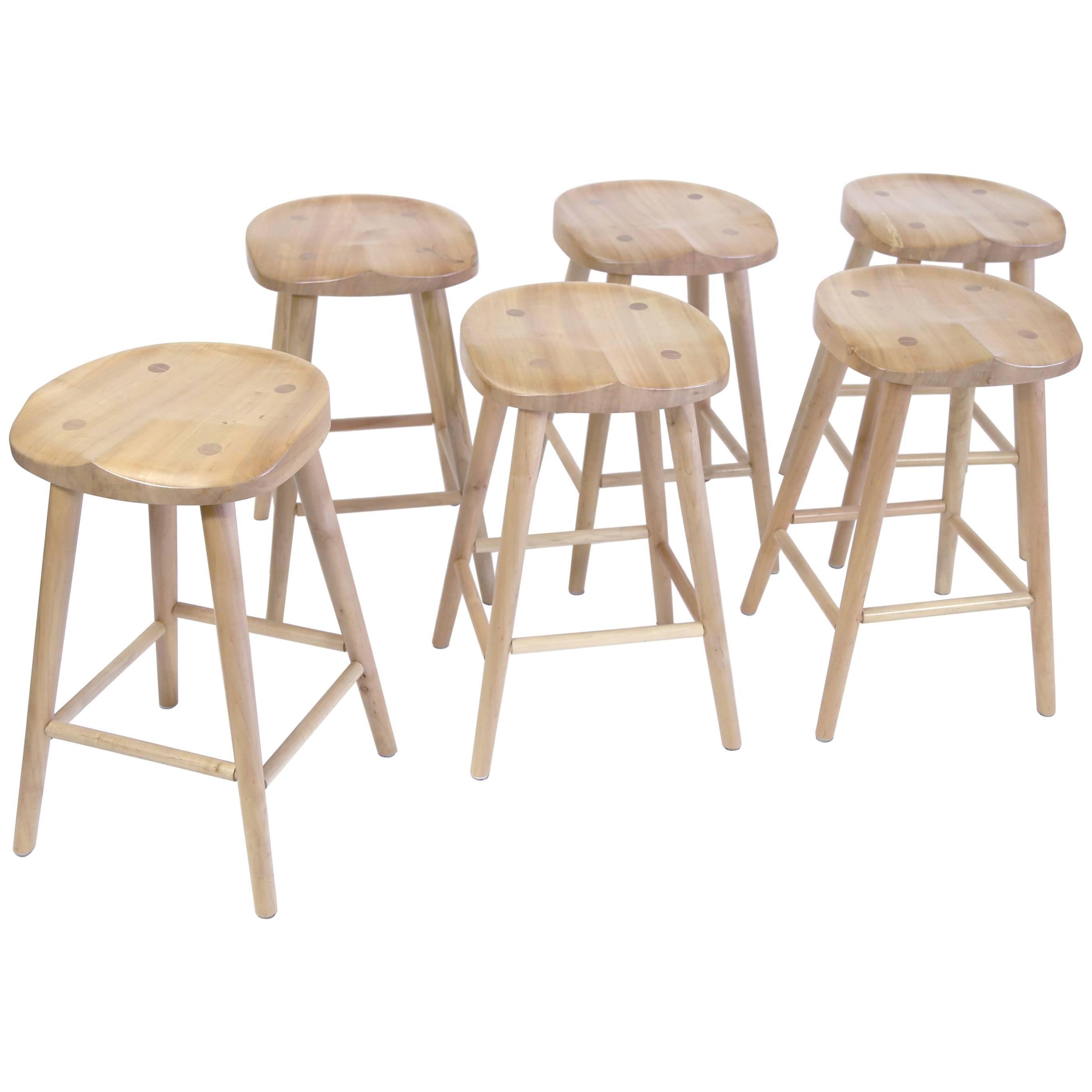 Merlin Ambrosia Maple Bar Stool, a Set of Six For Sale