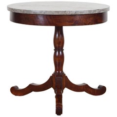 Italian Late Neoclassical Period Mahogany and Marble-Top Center Table circa 1840