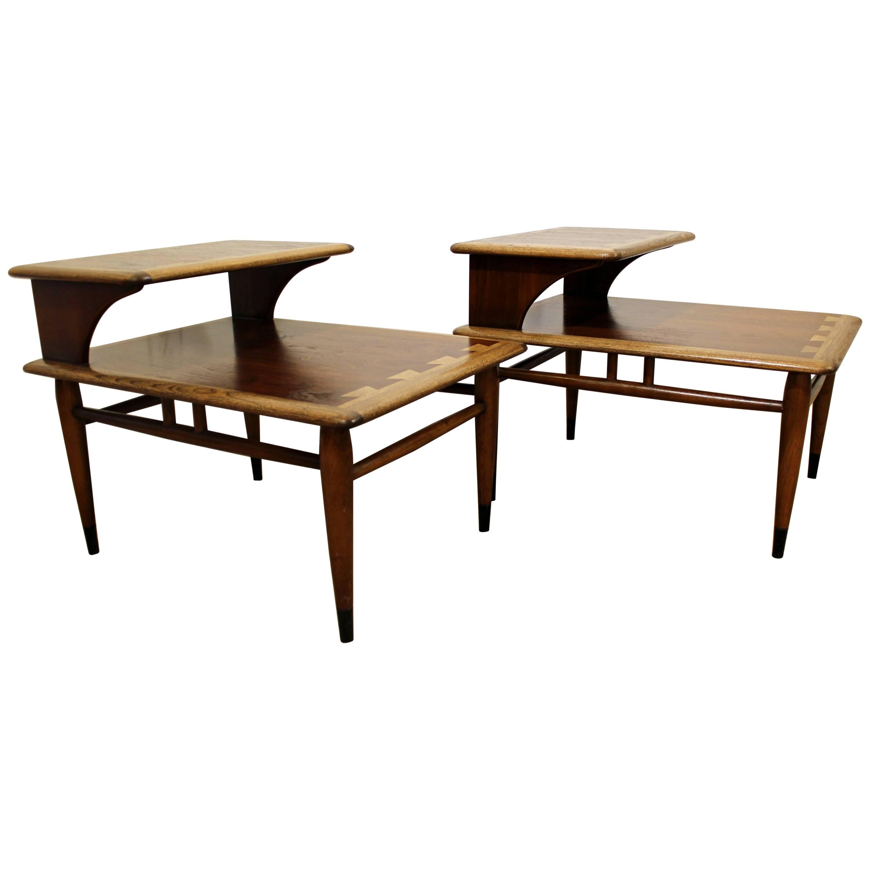 Pair of Mid-Century Modern Andre Bus for Lane "Acclaim" Two-Tiered End Tables