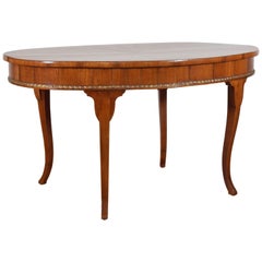 Italian Neoclassical Period Fruitwood Oval Table, Early 19th Century	 