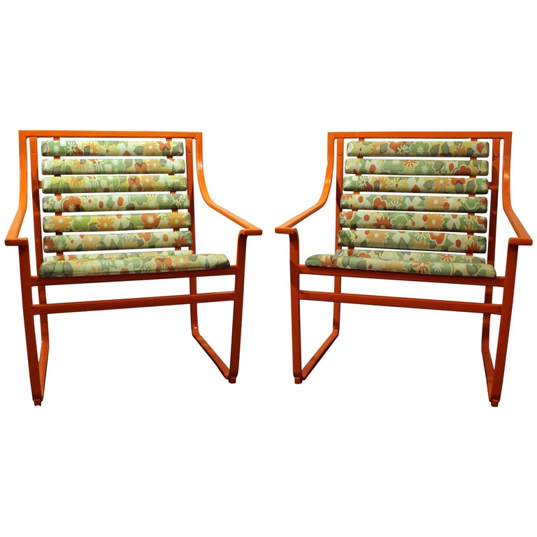 Pair Of Mid Century Modern Atomic, Samsonite Outdoor Furniture Cushions