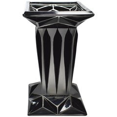 Art Deco Geometric Enamel Glass Vase by Karl Palda