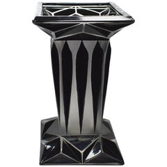 Retro Art Deco Geometric Enamel Glass Vase by Karl Palda