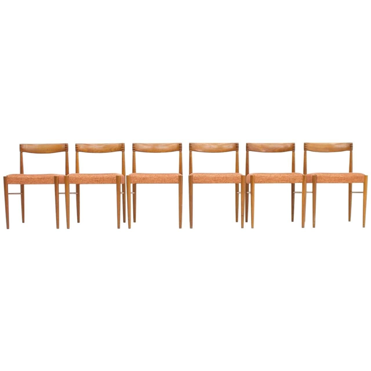 Set of Six Danish Teakwood Dining Chairs by H. W. Klein for Bramin 1960s For Sale