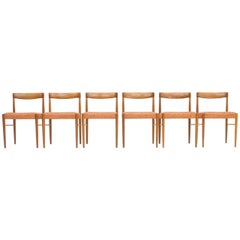 Set of Six Danish Teakwood Dining Chairs by H. W. Klein for Bramin 1960s