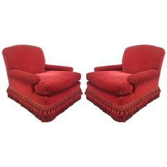 Pair of French Art Deco Club Chairs with Mohair Upholstery 9