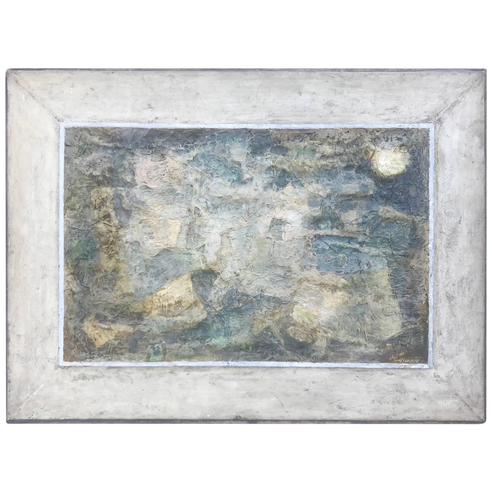 Textural Abstract 1950s American School Painting, L. Hussar For Sale