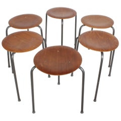 Set of Six Arne Jacobsen Dot Stacking Stools or Tables