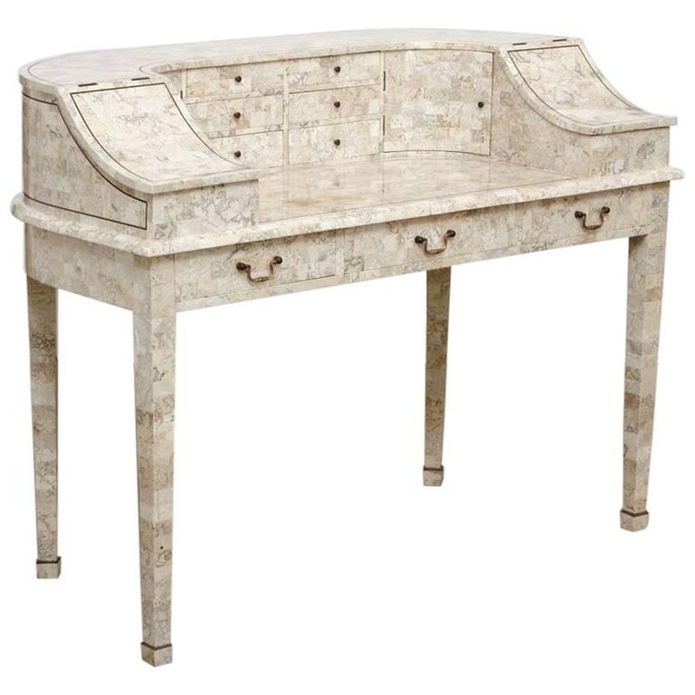 Tessellated Stone Carlton House Desk by Maitland-Smith For Sale