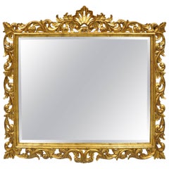 Harrison & Gil Dauphine Grand miroir baroque italien en bois doré et doré de style français