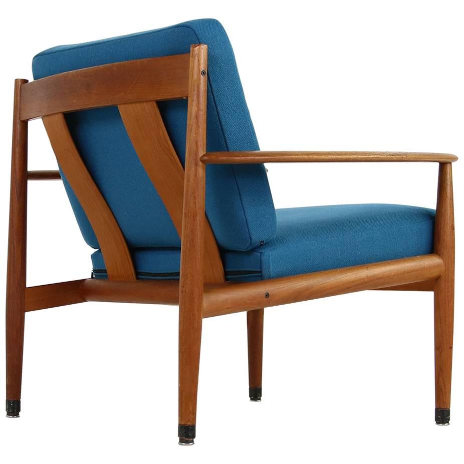 Danish Modern, 1960s Grete Jalk Teak Easy Chair by France & Son Denmark, Petrol