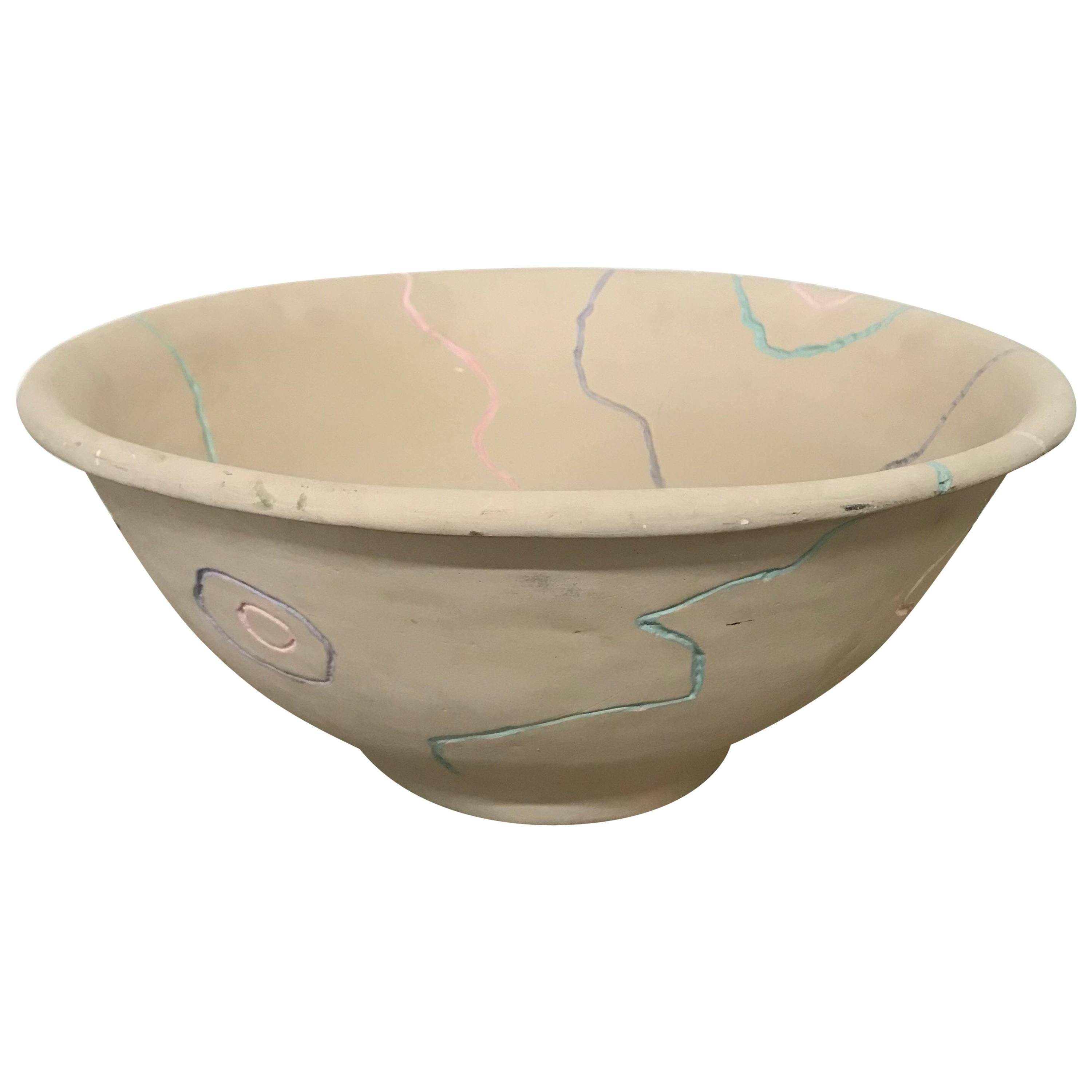 Postmodern Pottery Centrepiece Bowl or Fruit Bowl