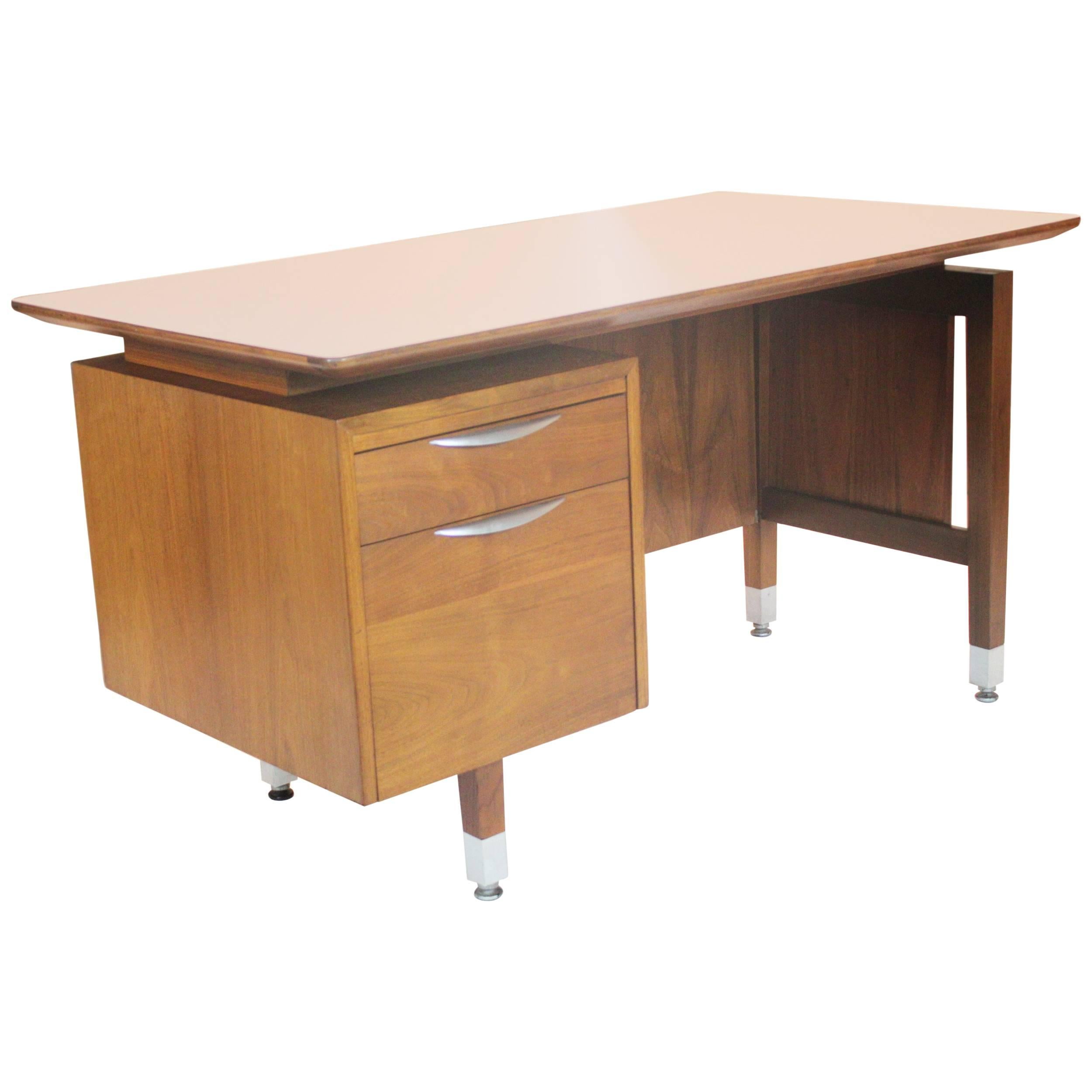Wonderful, 1960s Mid-Century Modern Walnut Executive Desk by Thonet