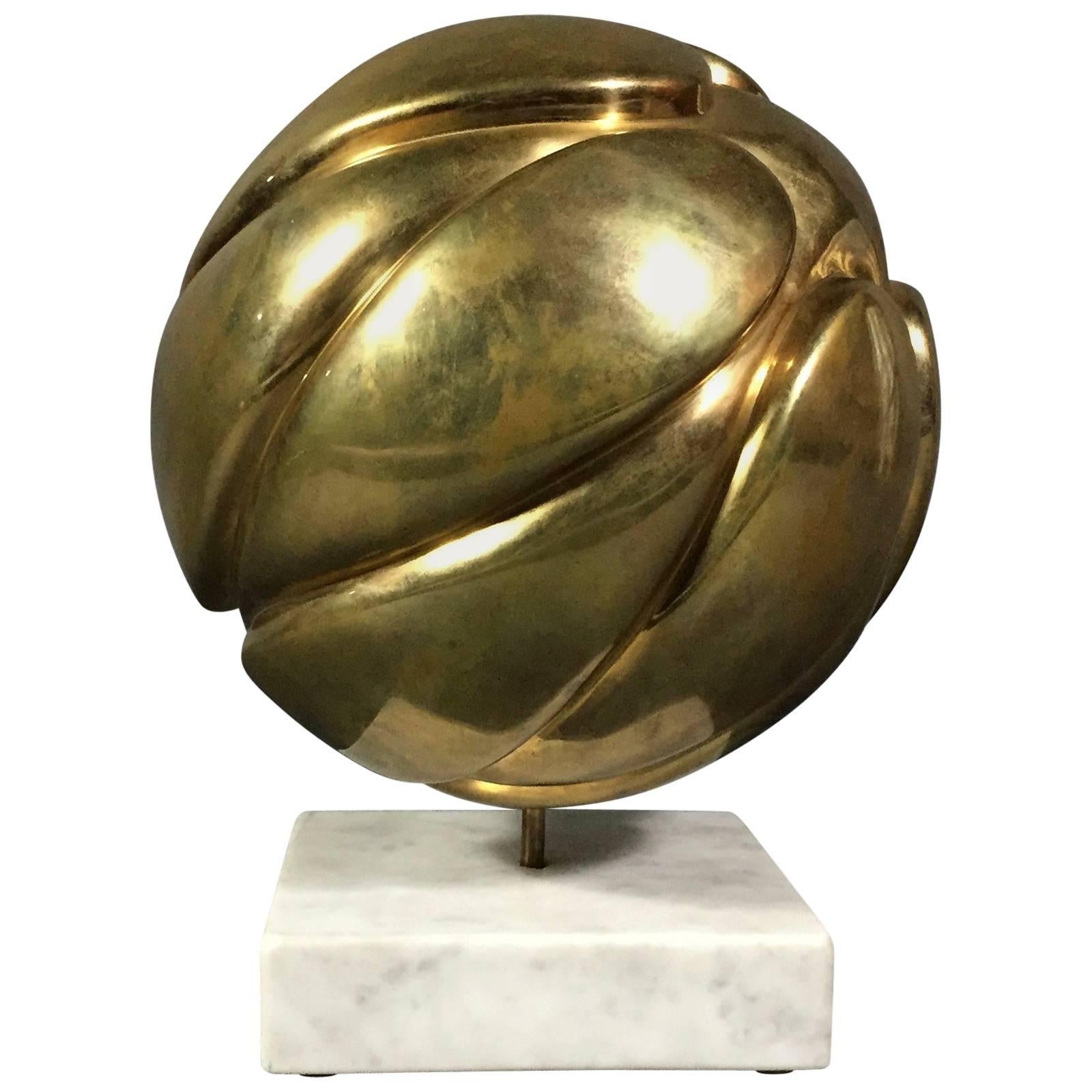 Robert Zeidman Spherical Brass Sculpture, USA, circa 1980 For Sale