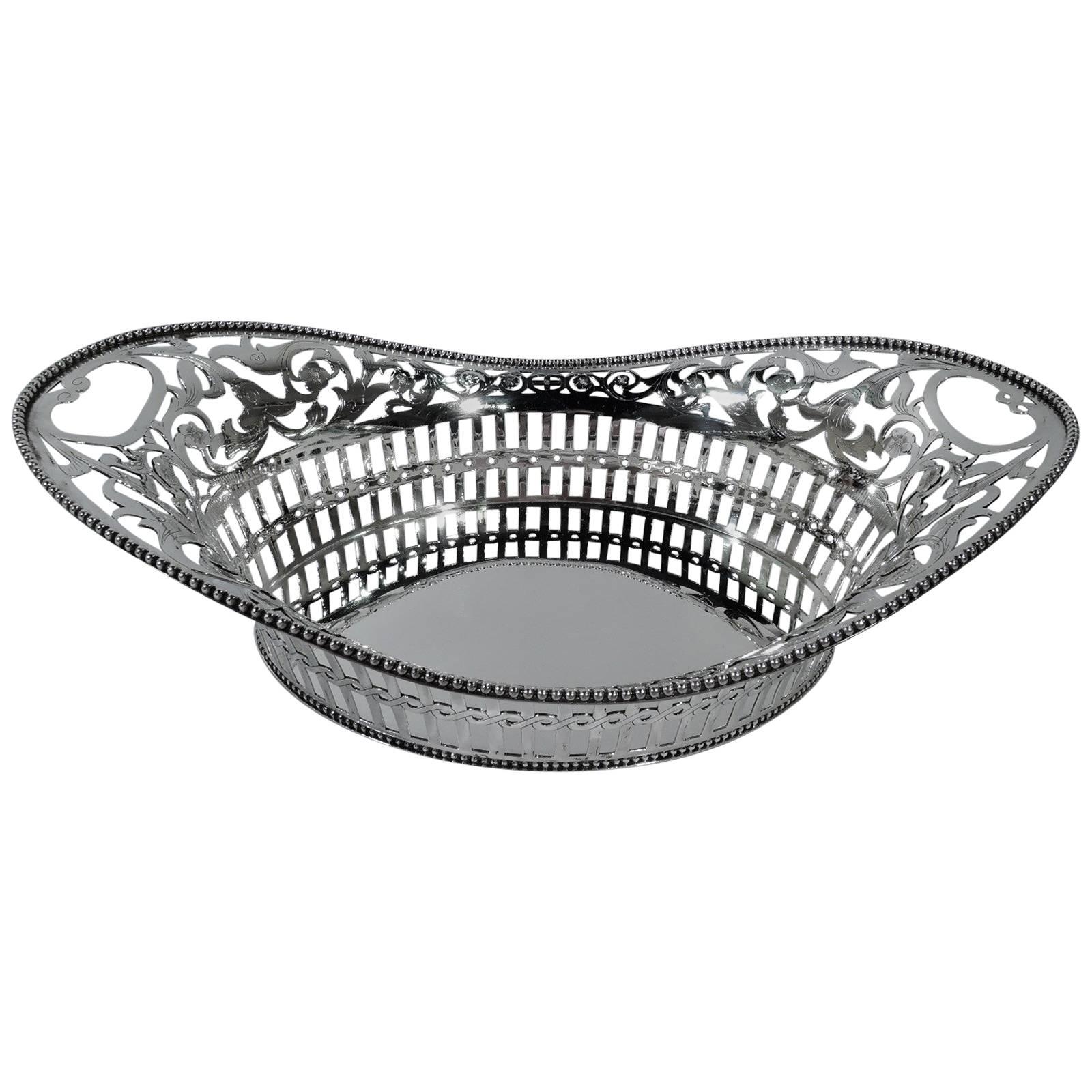 Antique Tiffany Pierced Sterling Silver Basket