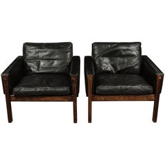 Rare Pair of Lounge Chairs Designed by Hans Wegner, Model AP 62