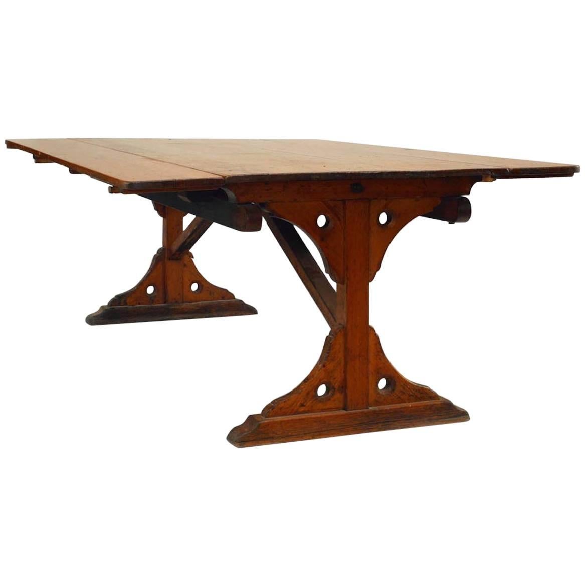 American Country Pine "Harvest" Table For Sale