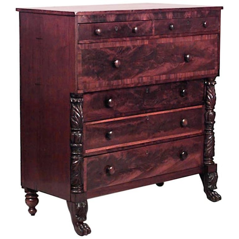 American Empire Mahogany Chest For Sale at 1stDibs