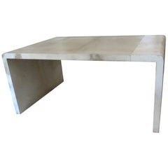 1970s Parchment Waterfall Coffee Table in the Style of Karl Springer Aldo Tura