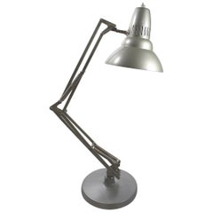 Small Grey Desk, Table Lamp by Luxo