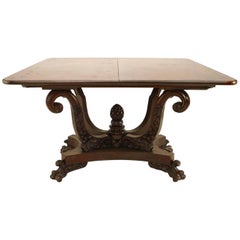 American Empire Mahogany Flip Top Console Table