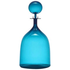 Petite Decanter Wide Bottle Steel Blue