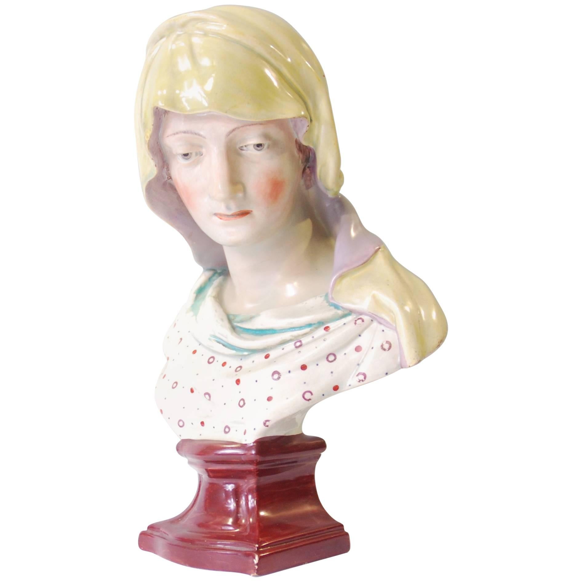 Large Bust of the Pieta, Ralph Wood Jr, circa 1790 For Sale