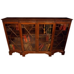 Low Glazed Mahogany Breakfront Bookcase