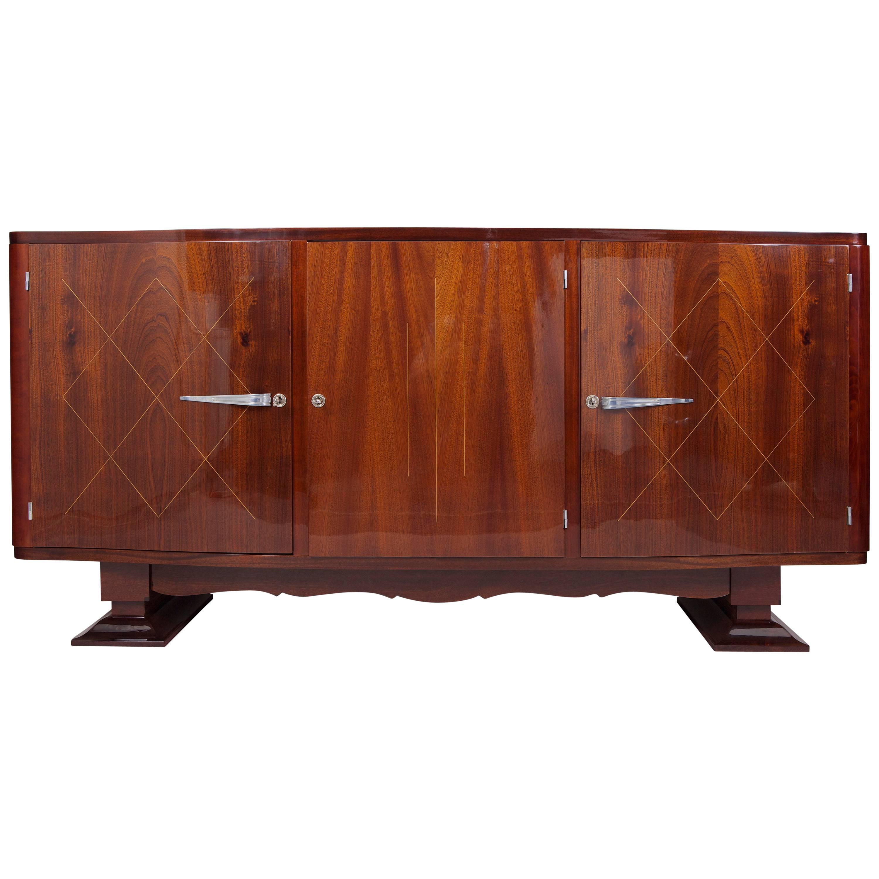 Unique French Art Deco Sideboard, Restored to the High Gloss