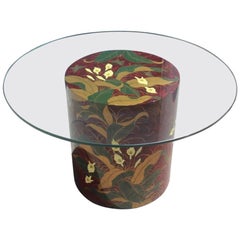 Lacquered Dining Table  Calle  Leaves  Design Orientalist Multicolor 1970 