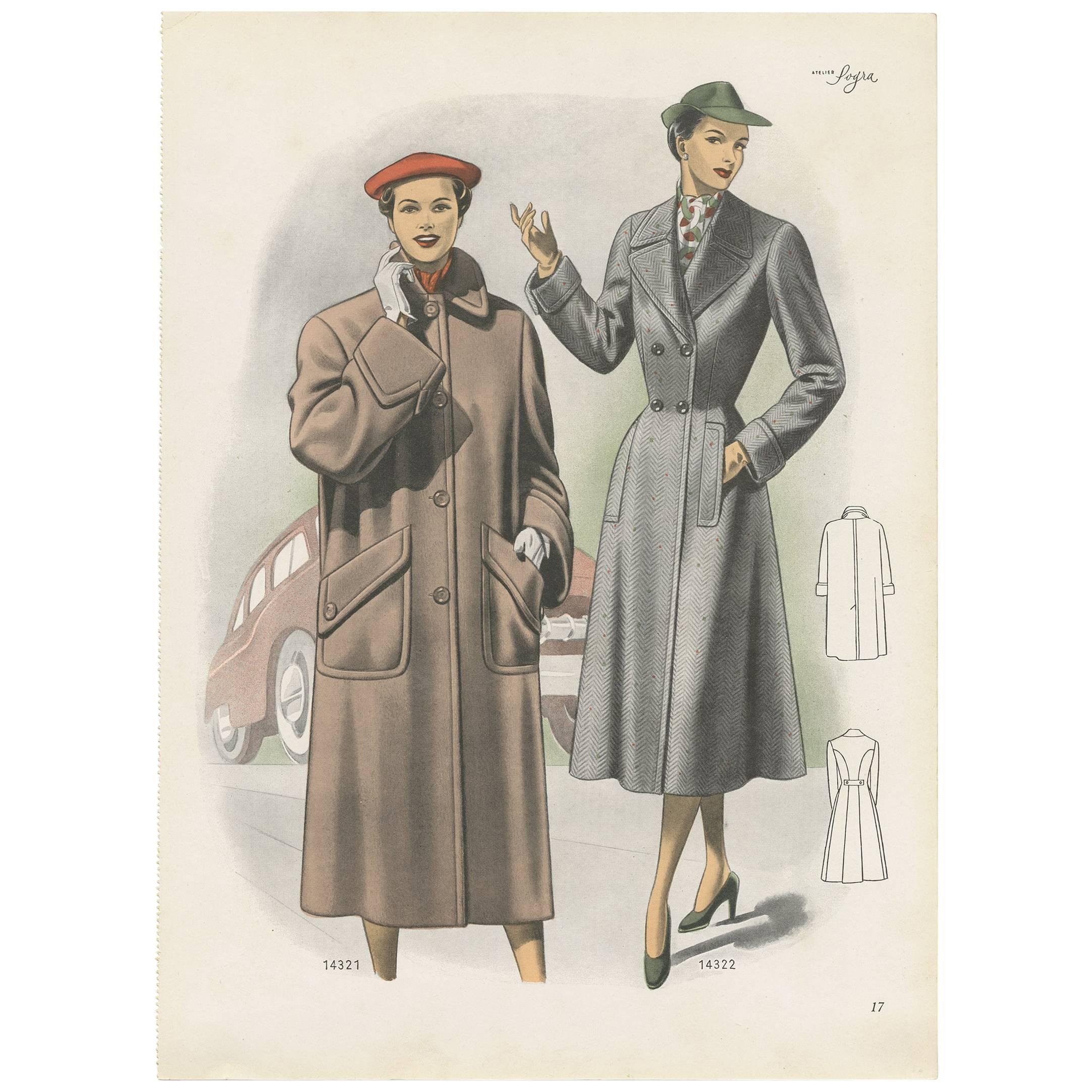 Affiche de mode vintage « pp.14321 » publiée dans Ladies Styles, 1952