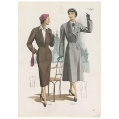 Vintage Fashion Print ‘Pl. 14207’ Published in Ladies Styles, 1951