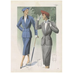 Retro Fashion Print 'Pl. 14209' Published in Ladies Styles, 1951